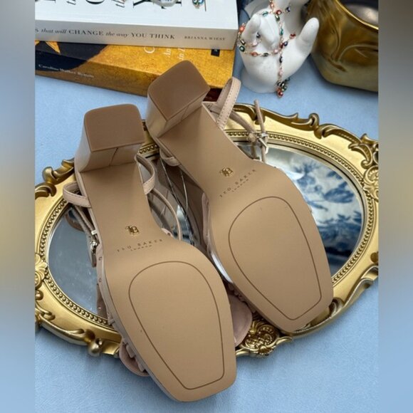 🆕 TED BAKER 🧿 NWOT MADDY Pink Crystal Embellished Bow Platform Sandals, Sz 7 - Picture 15 of 15
